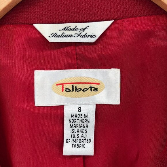 Talbots Blazer Womens 8 Red Wool Blend Button Up Career Office Formal Vintage - Picture 5 of 10